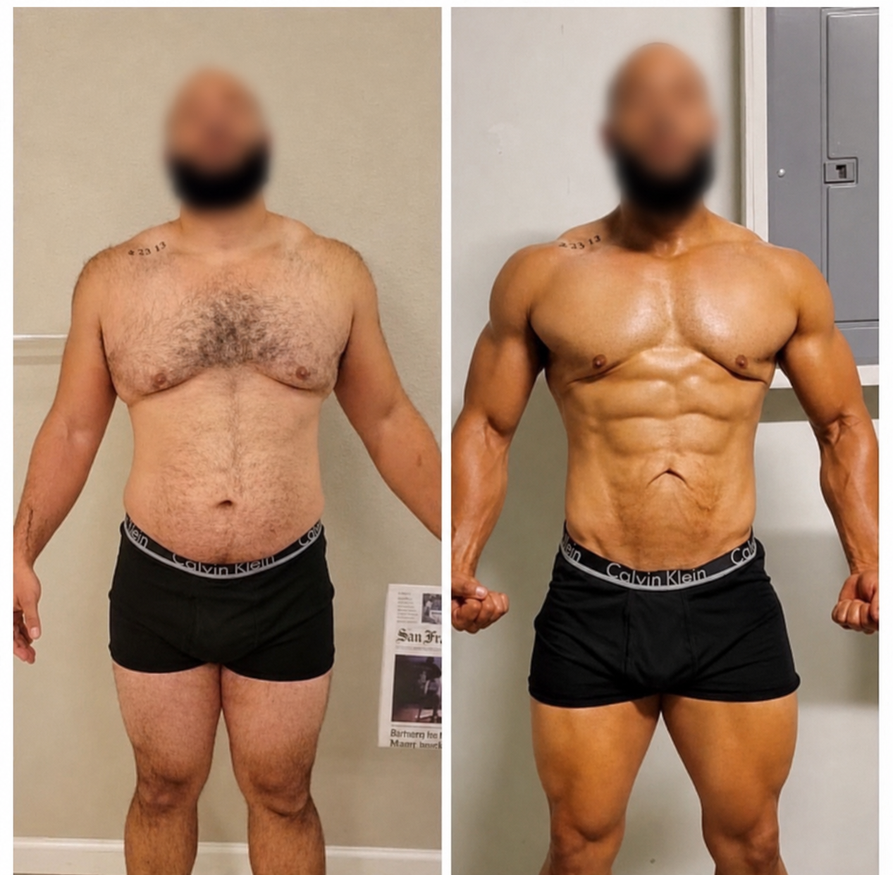 Antes e depois anonimizado de Roberto após aplicar o Método Genesis Golden Era